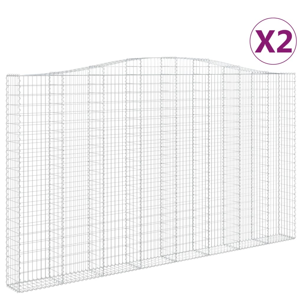 Lučne gabionske košare 2 kom 400x30x220/240cm pocinčano željezo