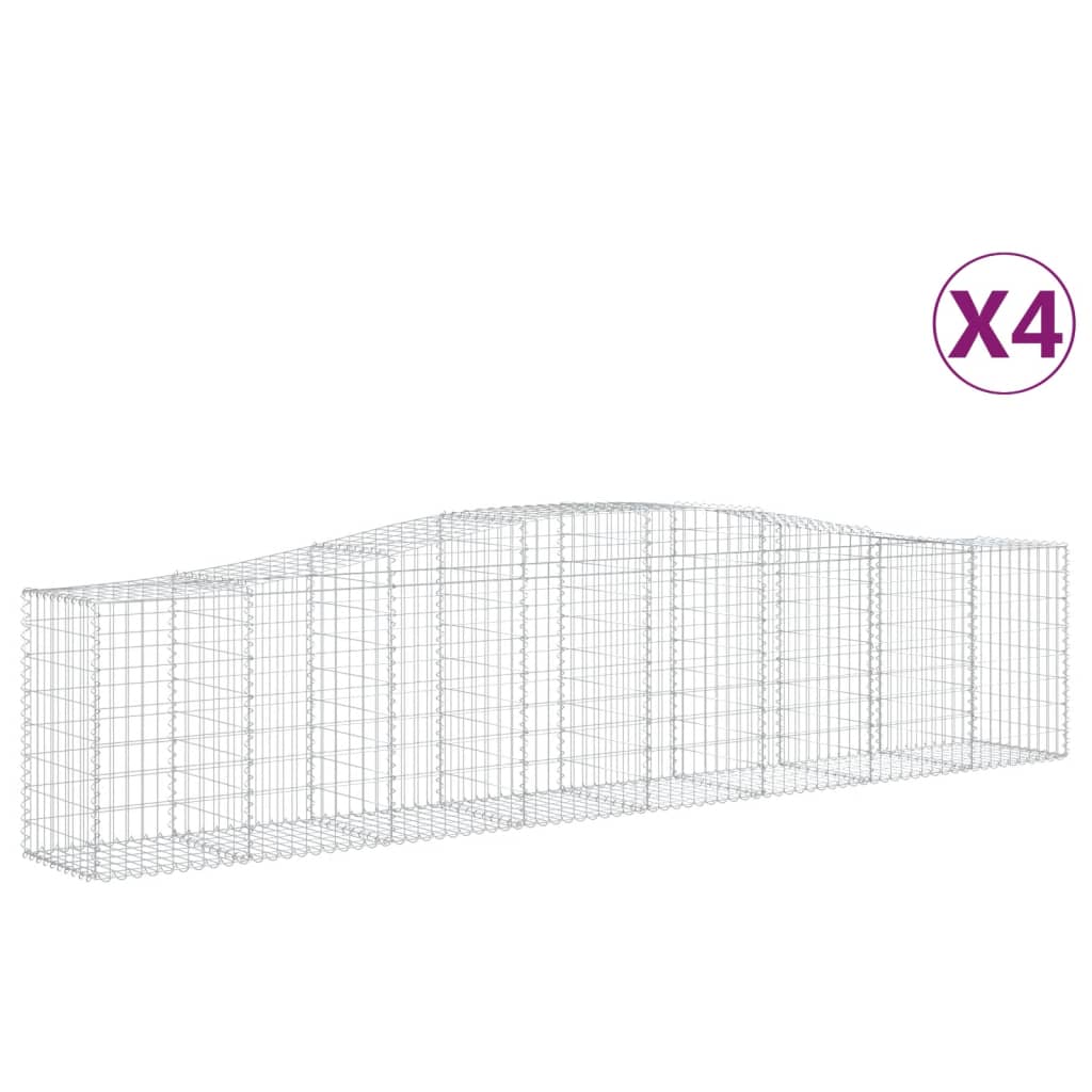 Lučne gabionske košare 4 kom 400x50x80/100 cm pocinčano željezo