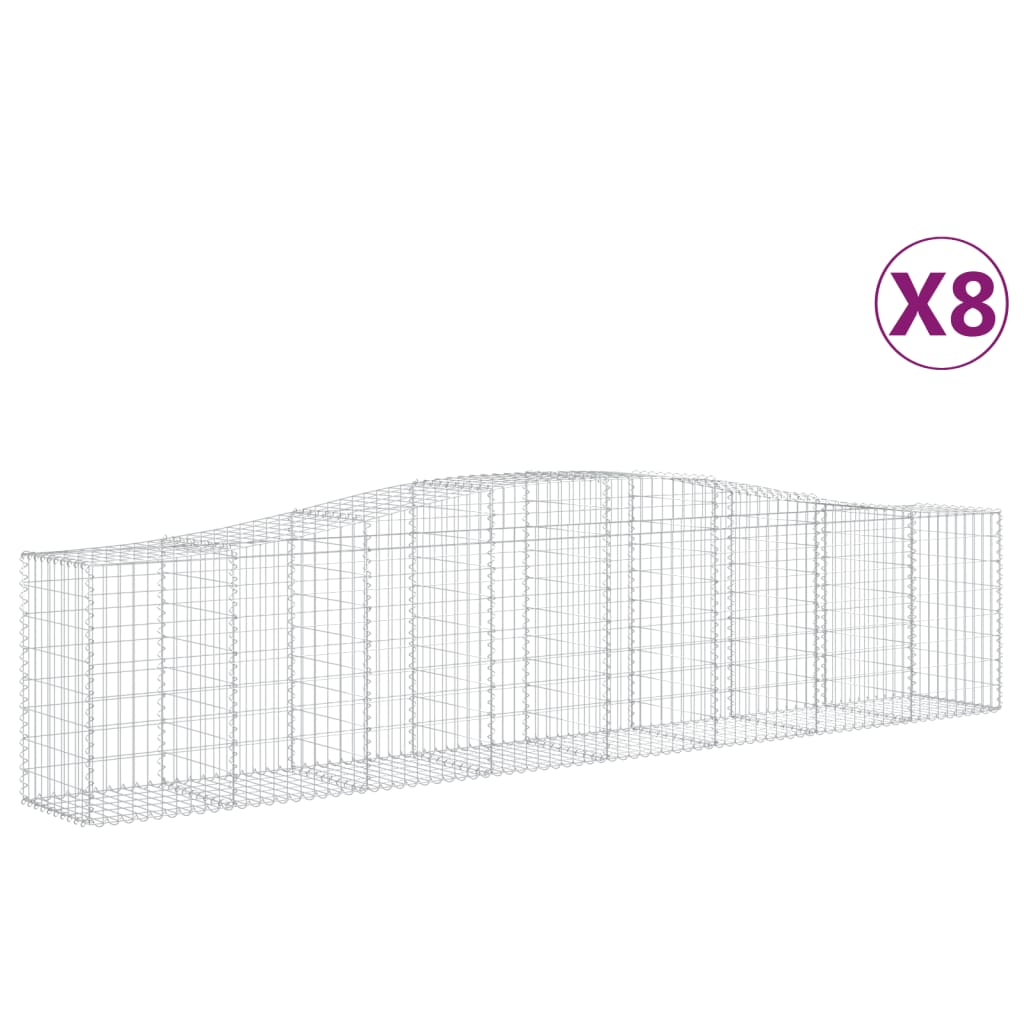 Lučne gabionske košare 8 kom 400x50x80/100 cm pocinčano željezo