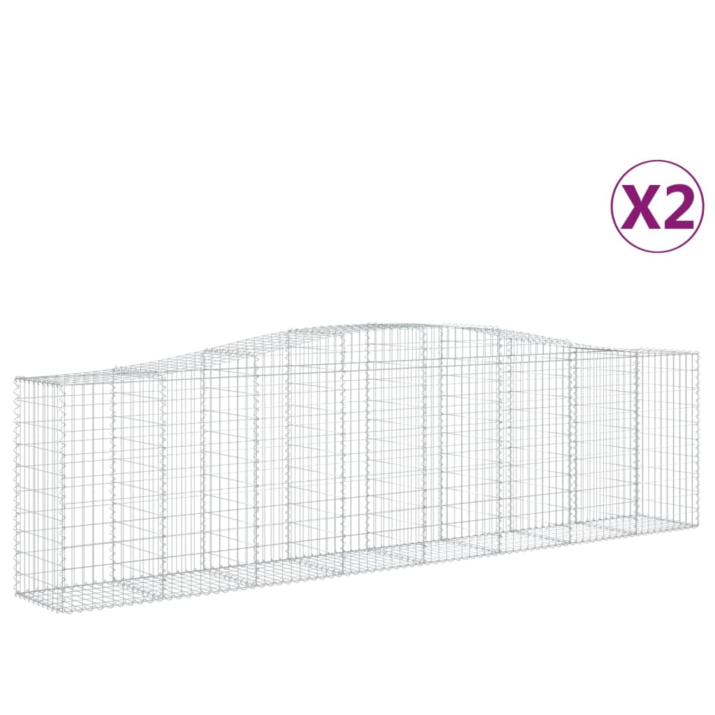 Lučne gabionske košare 2 kom 400x50x100/120cm pocinčano željezo