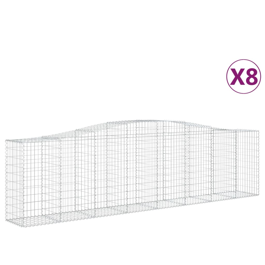 Lučne gabionske košare 8 kom 400x50x100/120cm pocinčano željezo