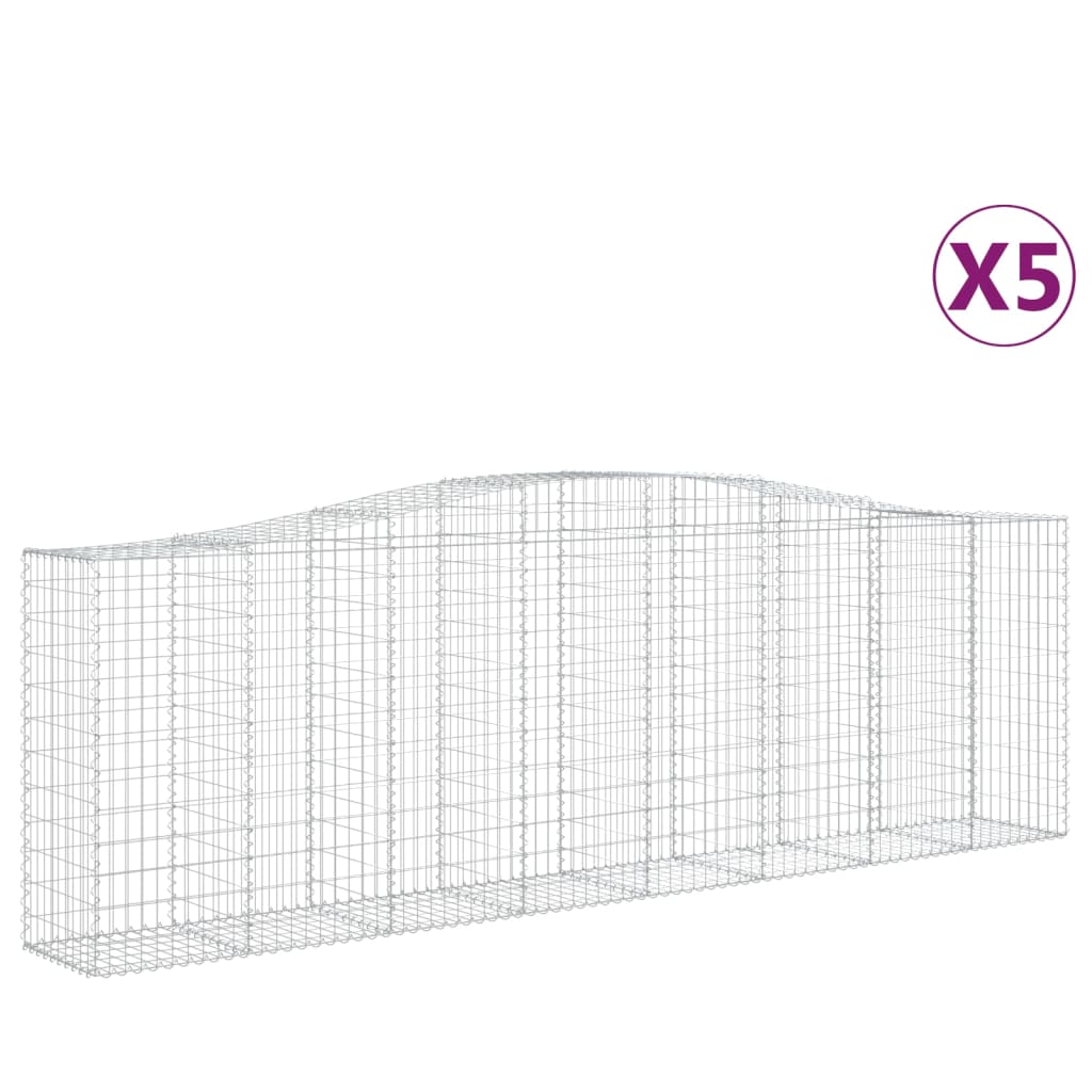Lučne gabionske košare 5 kom 400x50x120/140cm pocinčano željezo