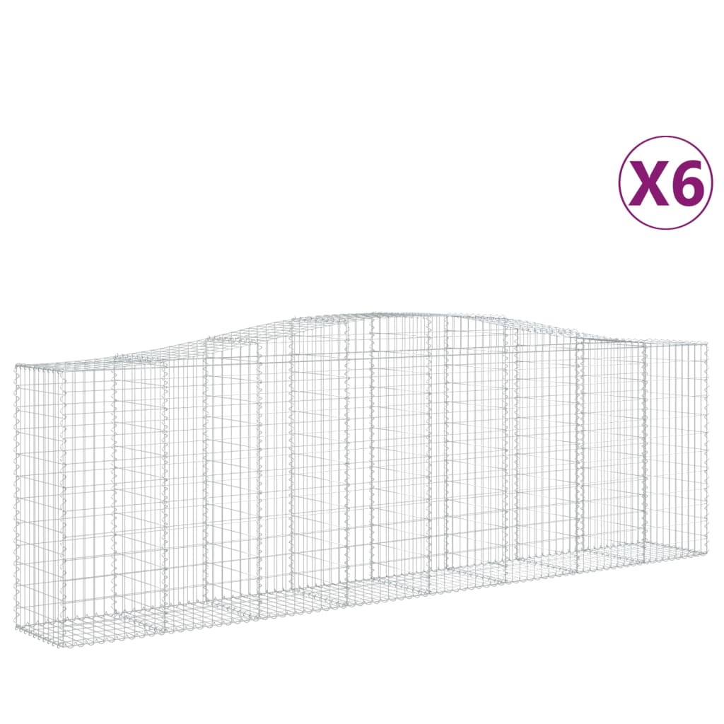 Lučne gabionske košare 6 kom 400x50x120/140cm pocinčano željezo