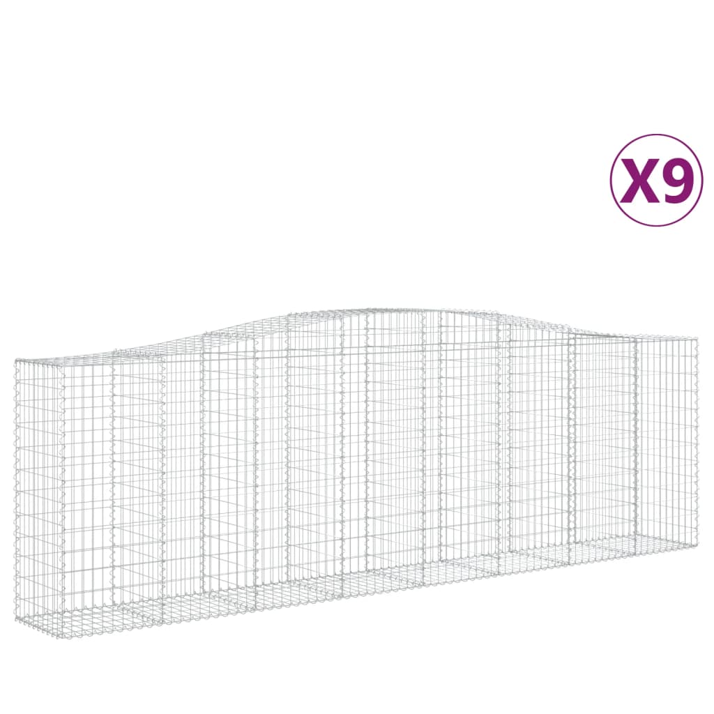 Lučne gabionske košare 9 kom 400x50x120/140cm pocinčano željezo