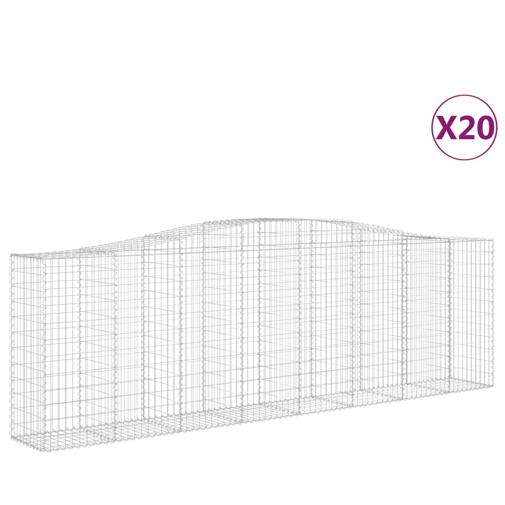 Lučne gabionske košare 20kom 400x50x120/140cm pocinčano željezo