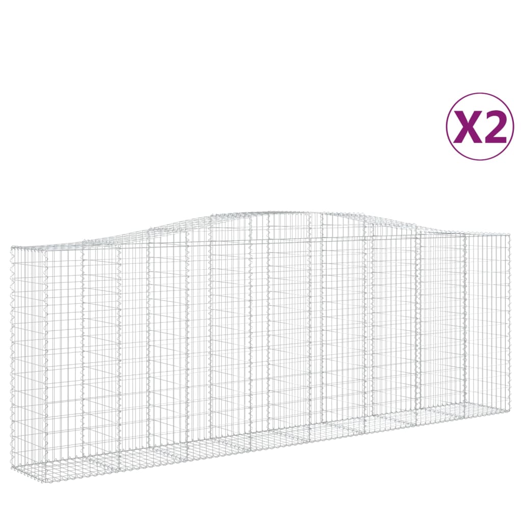 Lučne gabionske košare 2 kom 400x50x140/160cm pocinčano željezo