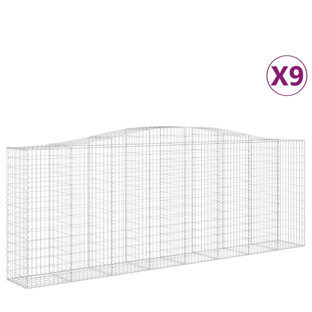 Lučne gabionske košare 9 kom 400x50x140/160cm pocinčano željezo