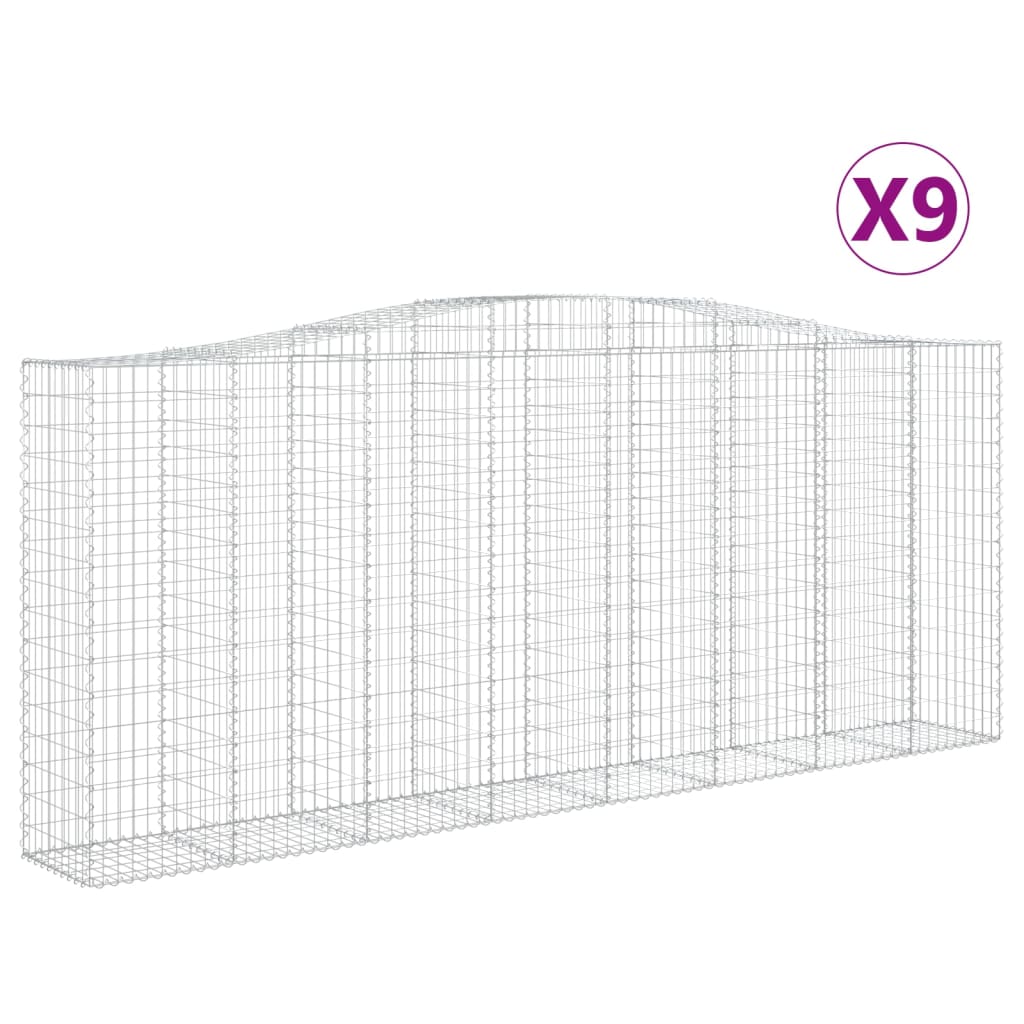 Lučne gabionske košare 9 kom 400x50x160/180cm pocinčano željezo