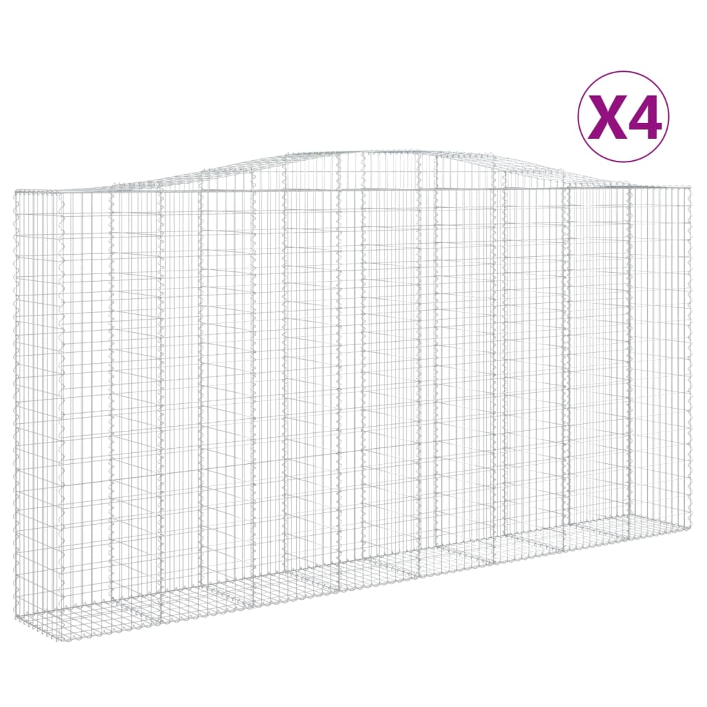 Lučne gabionske košare 4 kom 400x50x200/220cm pocinčano željezo