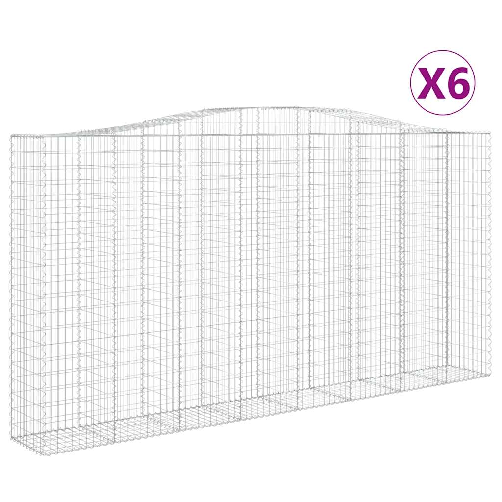 Lučne gabionske košare 6 kom 400x50x200/220cm pocinčano željezo