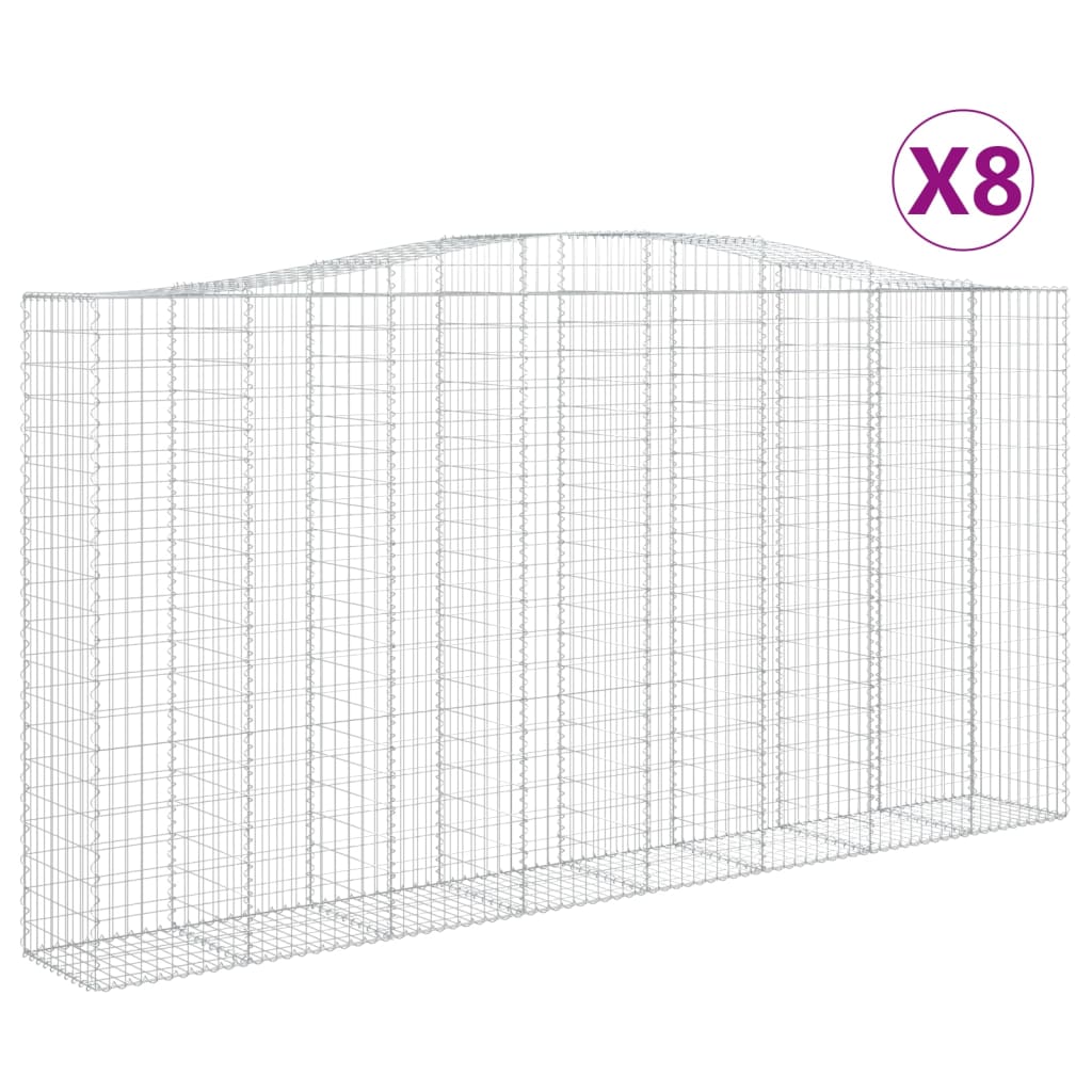Lučne gabionske košare 8 kom 400x50x200/220cm pocinčano željezo