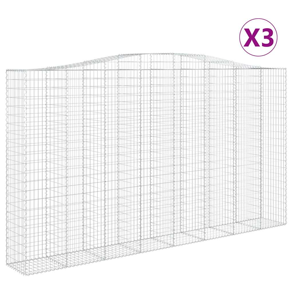 Lučne gabionske košare 3 kom 400x50x220/240cm pocinčano željezo