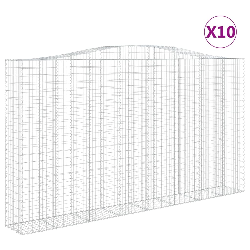 Lučne gabionske košare 10kom 400x50x220/240cm pocinčano željezo