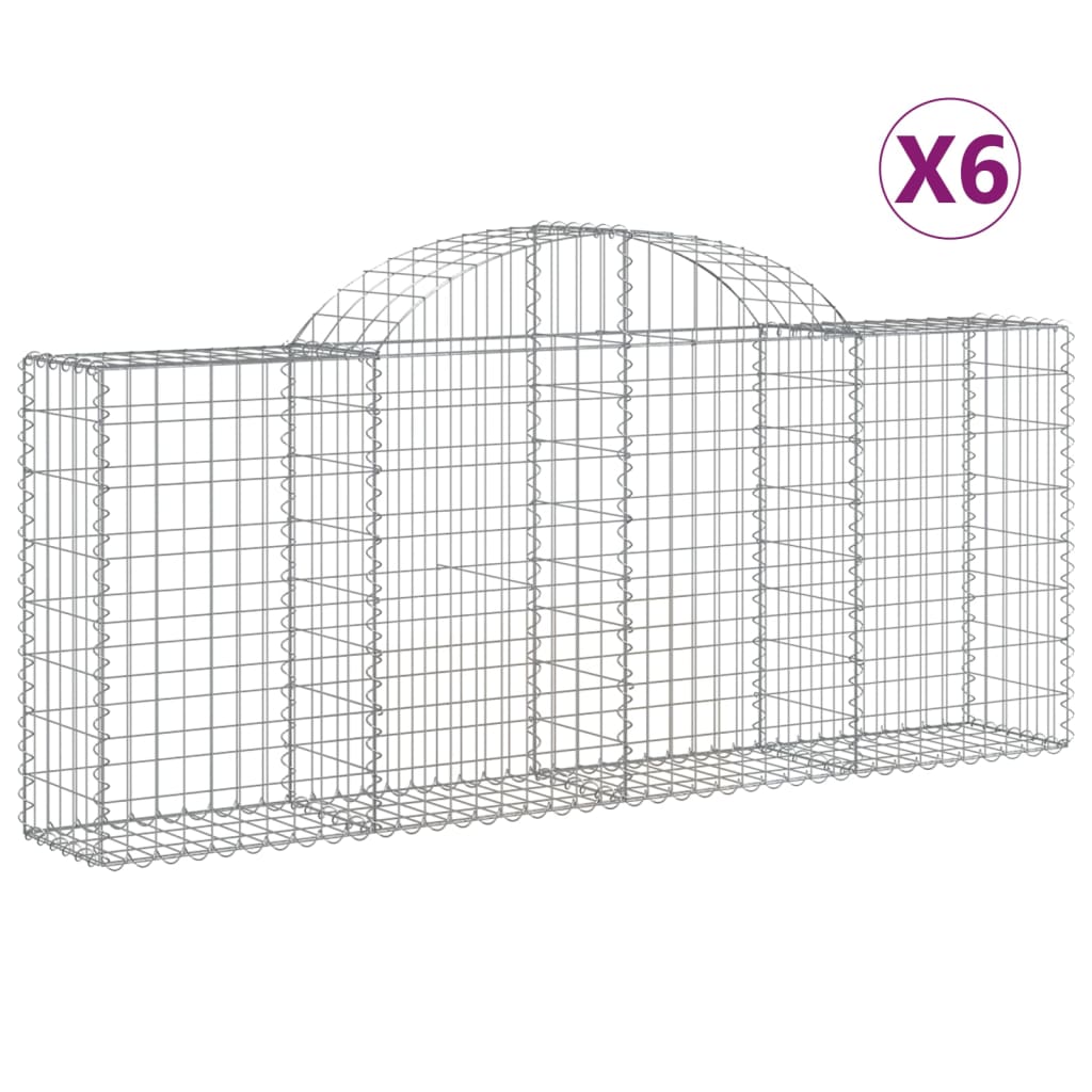 Lučne gabionske košare 6 kom 200x30x80/100 cm pocinčano željezo