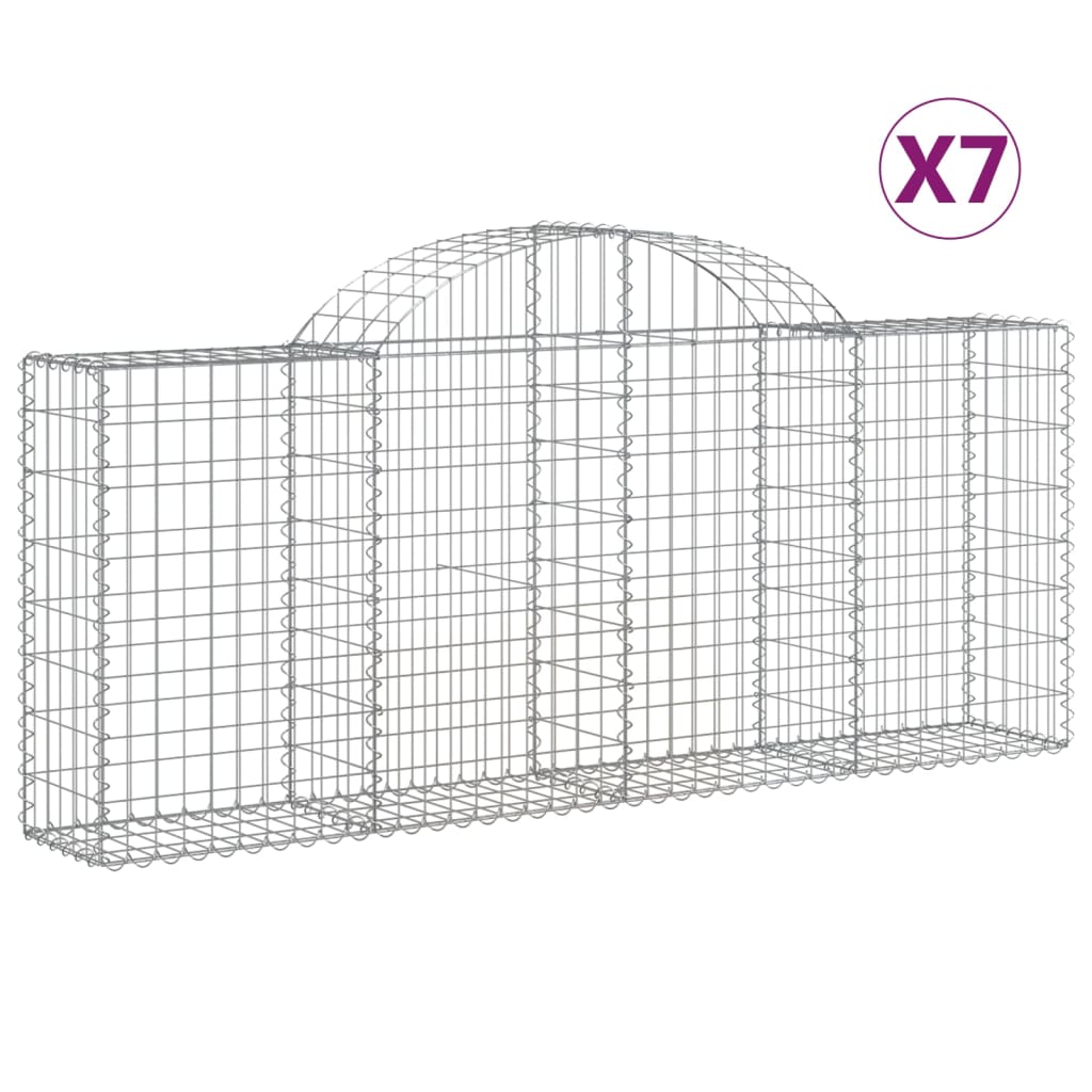 Lučne gabionske košare 7 kom 200x30x80/100 cm pocinčano željezo