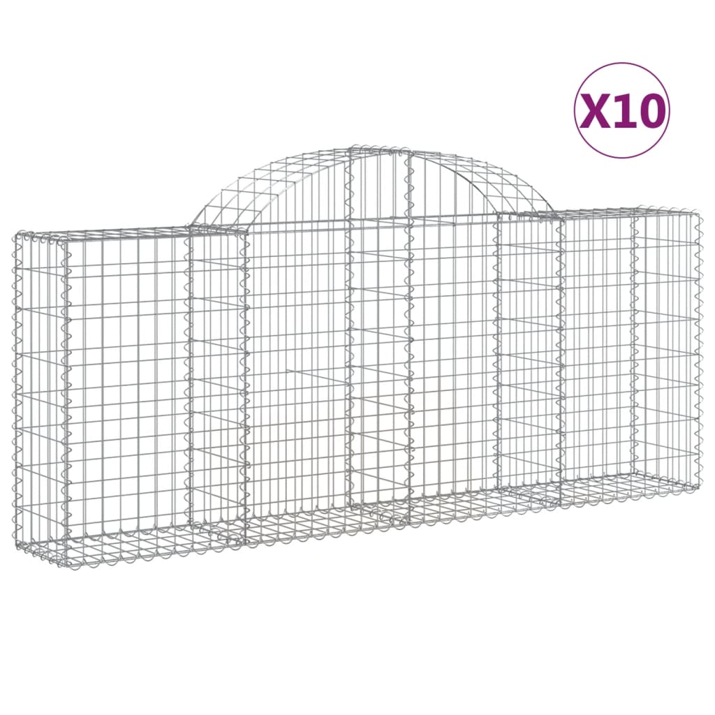 Lučne gabionske košare 10 kom 200x30x80/100cm pocinčano željezo