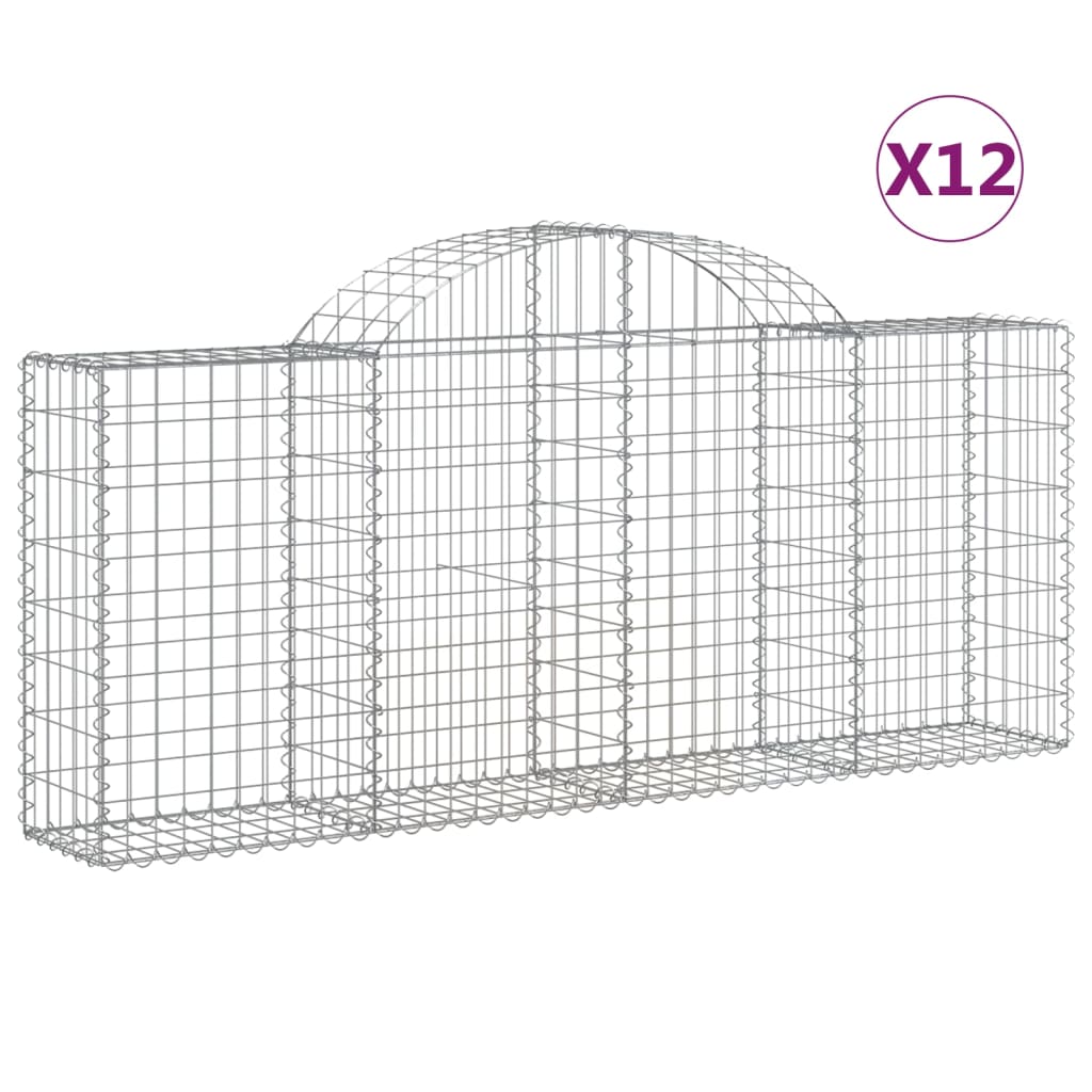 Lučne gabionske košare 12 kom 200x30x80/100cm pocinčano željezo