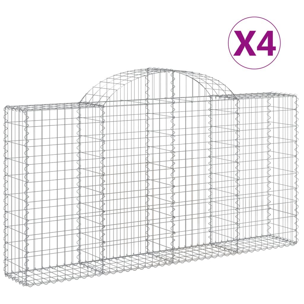 Lučne gabionske košare 4 kom 200x30x100/120cm pocinčano željezo