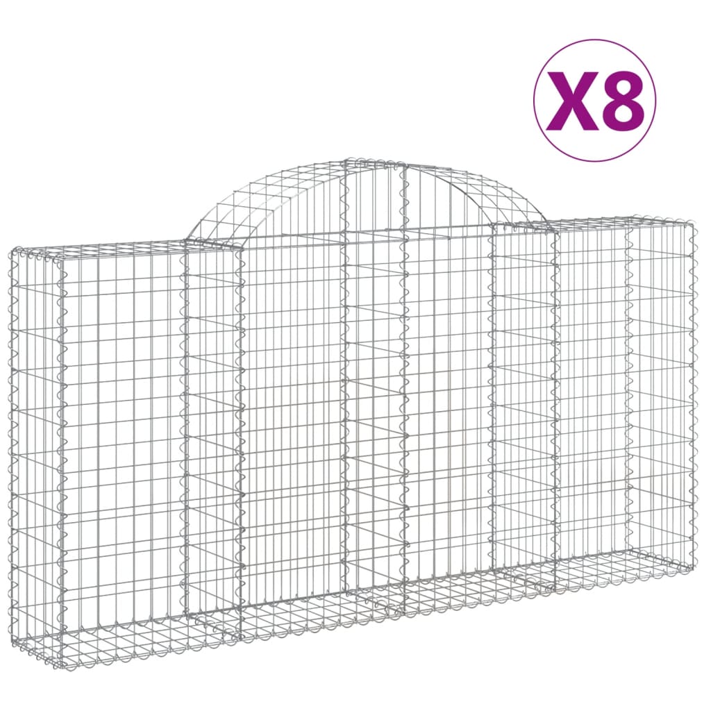 Lučne gabionske košare 8 kom 200x30x100/120cm pocinčano željezo