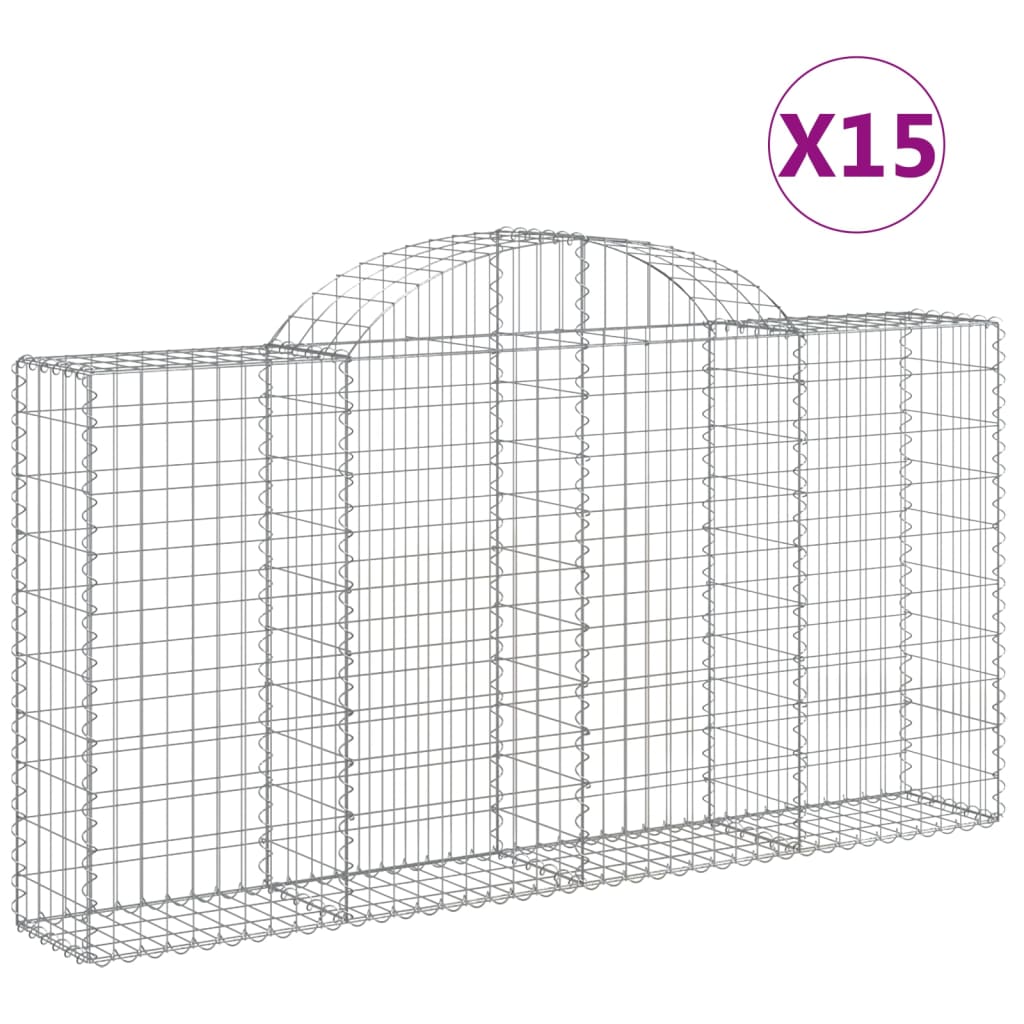 Lučne gabionske košare 15kom 200x30x100/120cm pocinčano željezo
