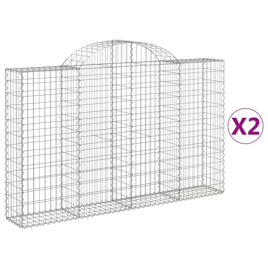Lučne gabionske košare 2 kom 200x30x120/140cm pocinčano željezo