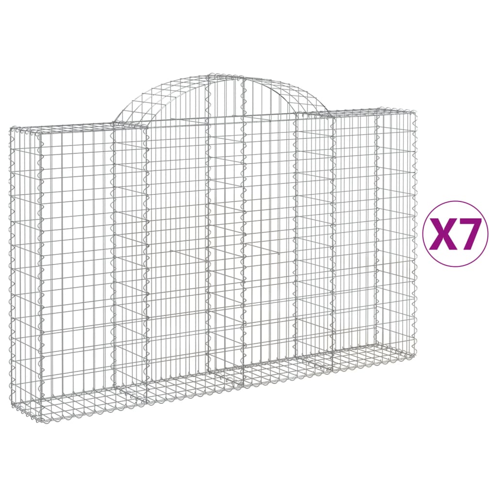 Lučne gabionske košare 7 kom 200x30x120/140cm pocinčano željezo