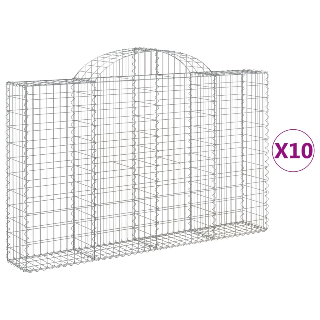 Lučne gabionske košare 10kom 200x30x120/140cm pocinčano željezo