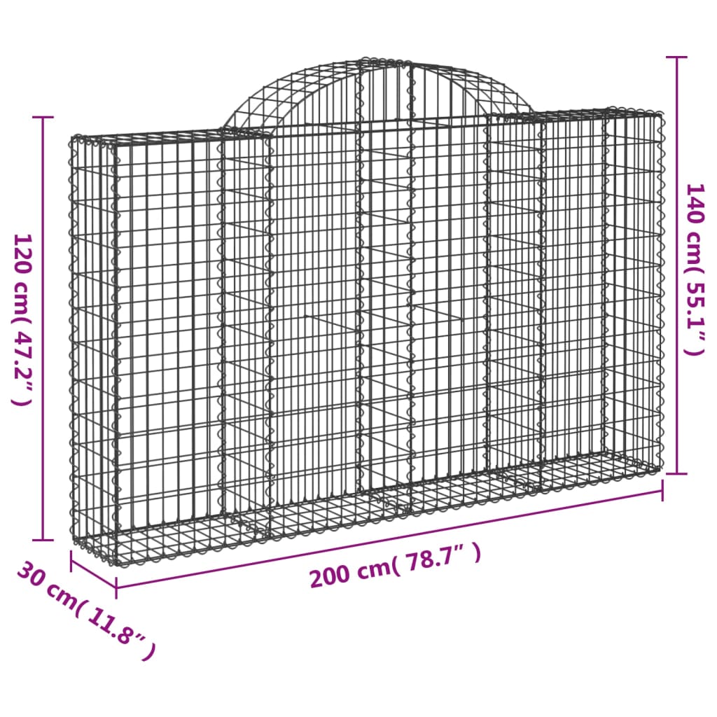 Lučne gabionske košare 14kom 200x30x120/140cm pocinčano željezo