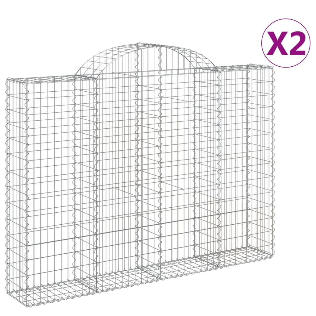 Lučne gabionske košare 2 kom 200x30x140/160cm pocinčano željezo