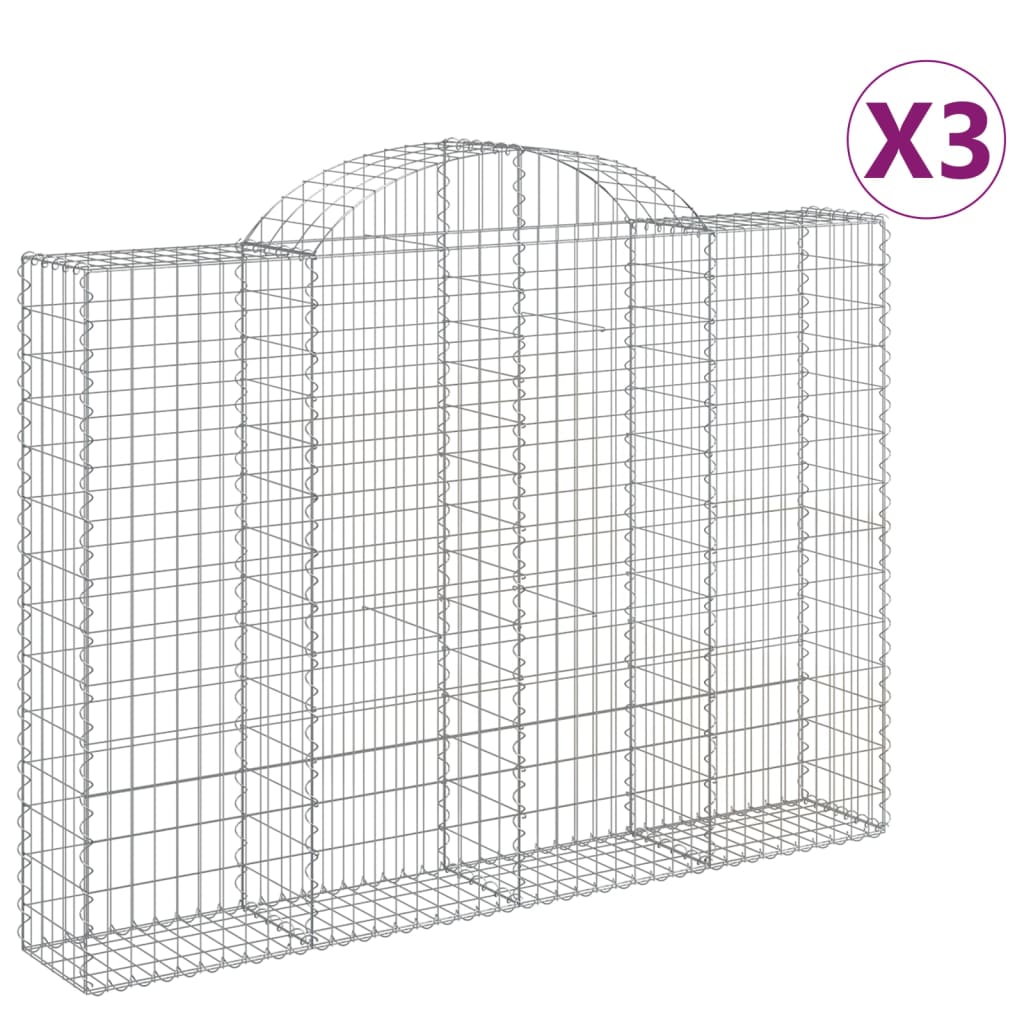 Lučne gabionske košare 3 kom 200x30x40/60 cm pocinčano željezo