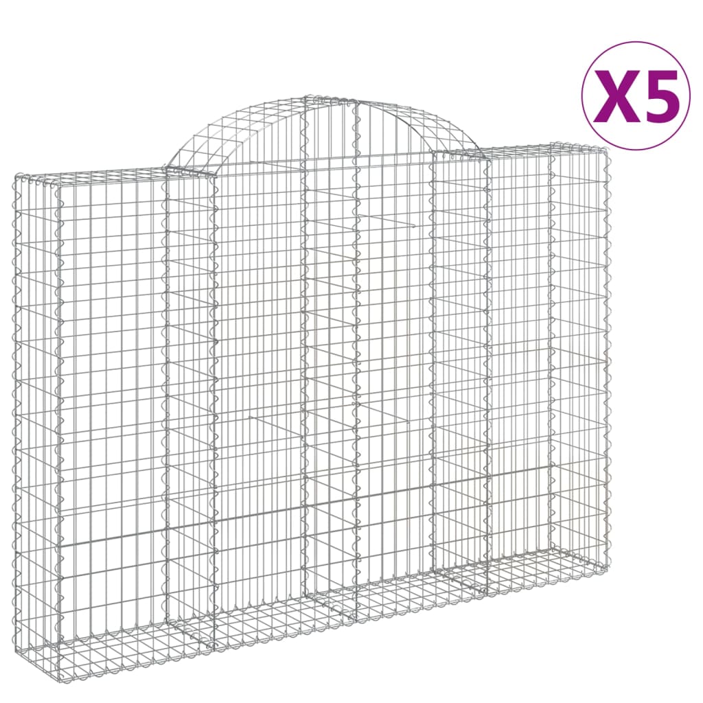 Lučne gabionske košare 5 kom 200x30x40/60 cm pocinčano željezo