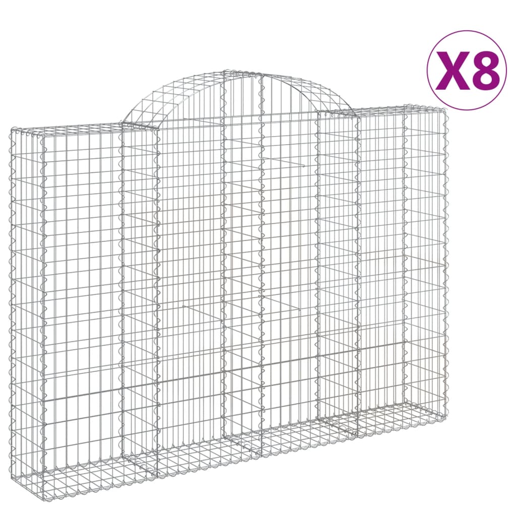 Lučne gabionske košare 8 kom 200x30x40/60 cm pocinčano željezo
