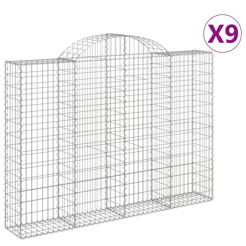 Lučne gabionske košare 9 kom 200x30x40/60 cm pocinčano željezo