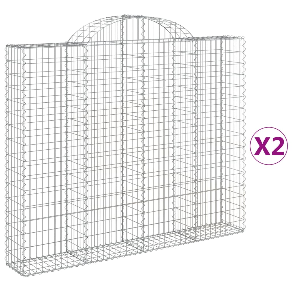 Lučne gabionske košare 2 kom 200x30x160/180cm pocinčano željezo