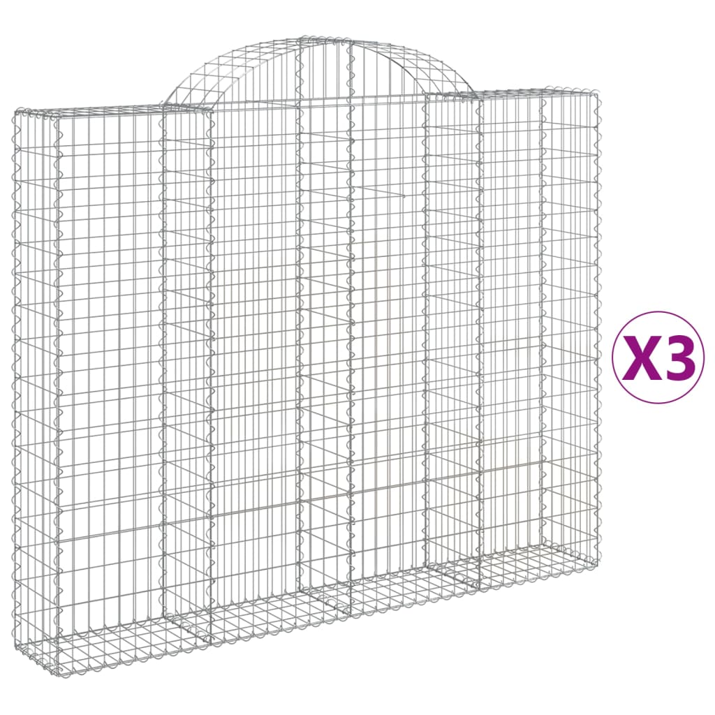 Lučne gabionske košare 3 kom 200x30x160/180cm pocinčano željezo