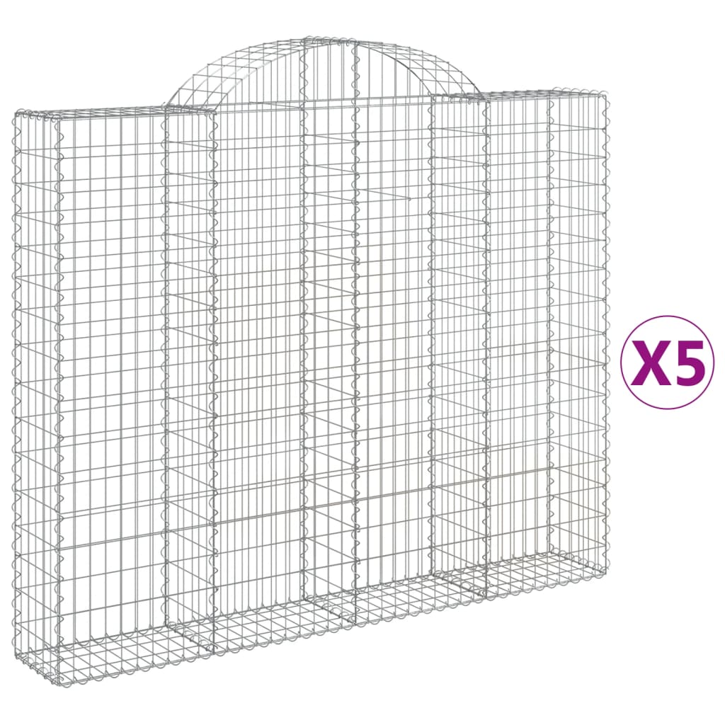 Lučne gabionske košare 5 kom 200x30x160/180cm pocinčano željezo