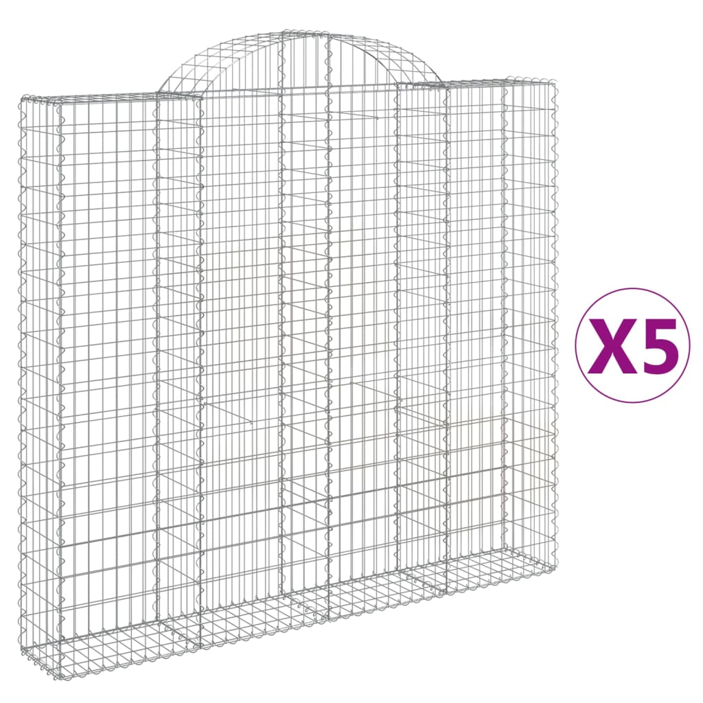 Lučne gabionske košare 5 kom 200x30x180/200cm pocinčano željezo