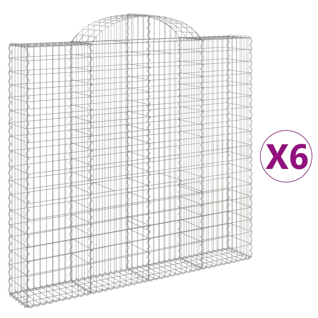 Lučne gabionske košare 6 kom 200x30x180/200cm pocinčano željezo
