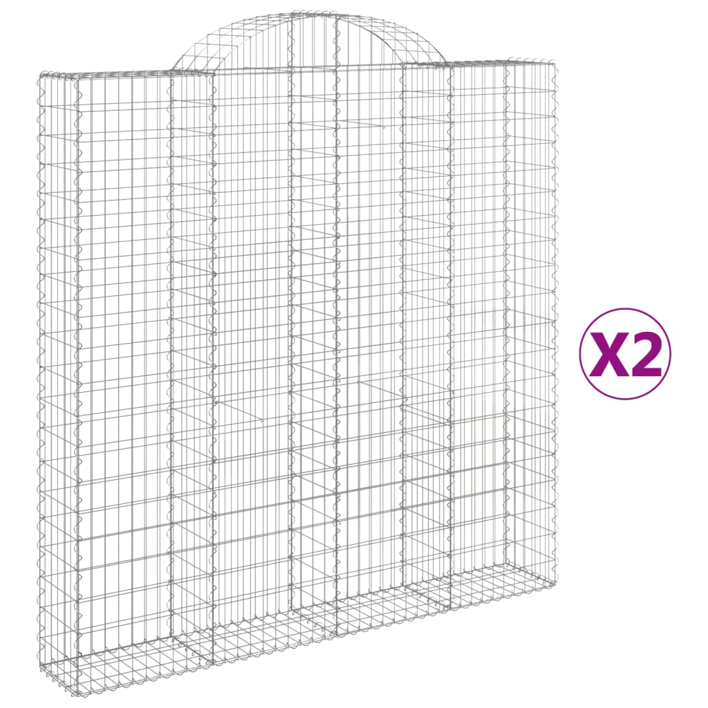 Lučne gabionske košare 2 kom 200x30x200/220cm pocinčano željezo