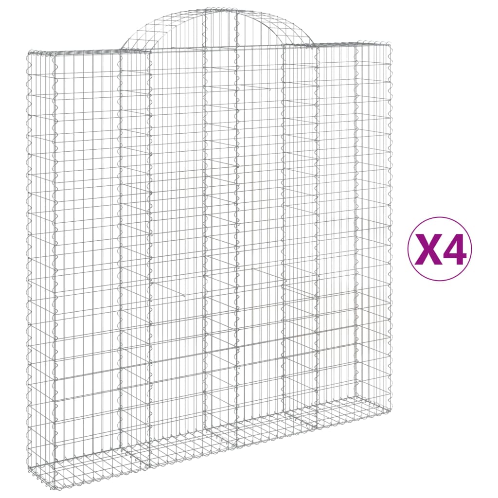 Lučne gabionske košare 4 kom 200x30x200/220cm pocinčano željezo