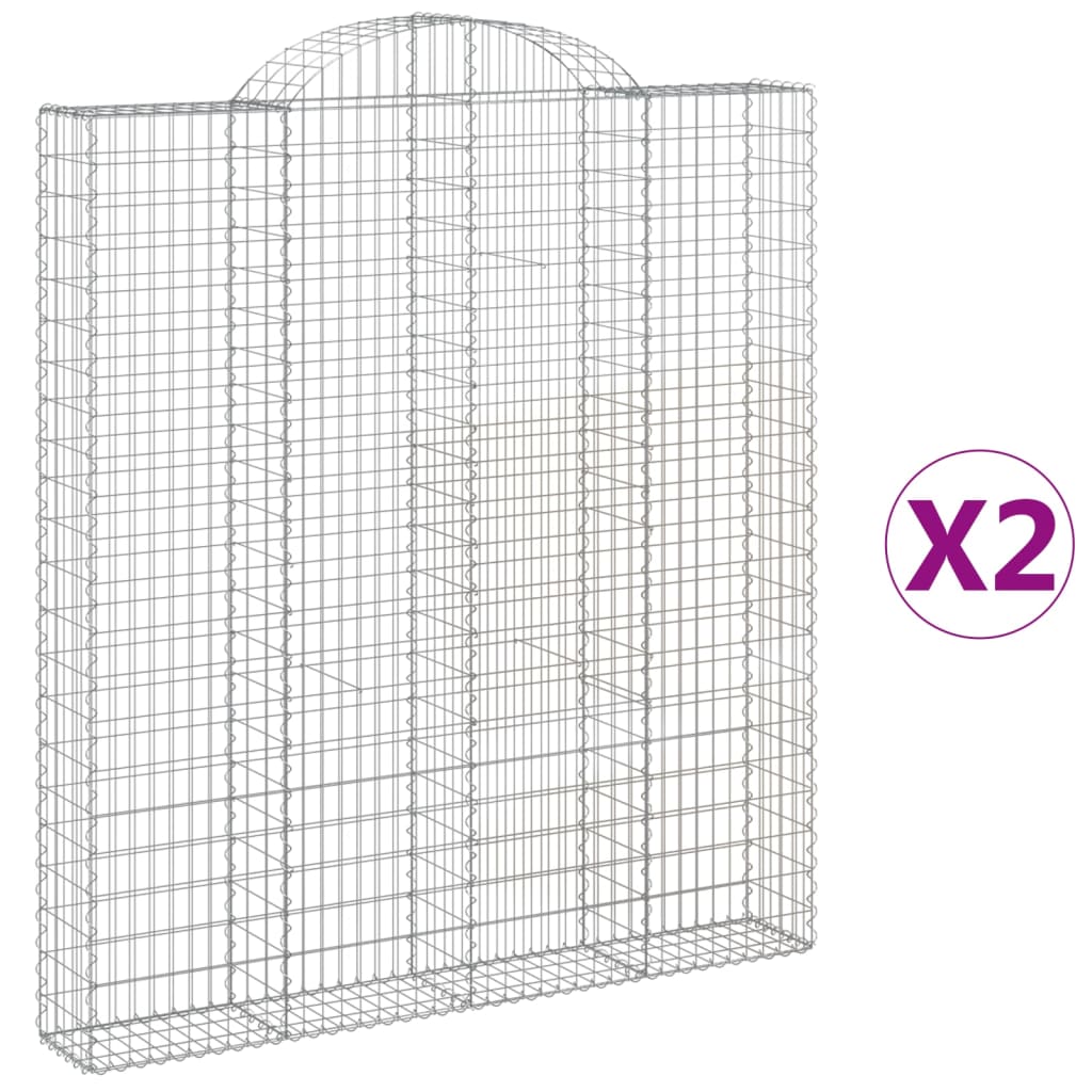 Lučne gabionske košare 2 kom 200x30x220/240cm pocinčano željezo