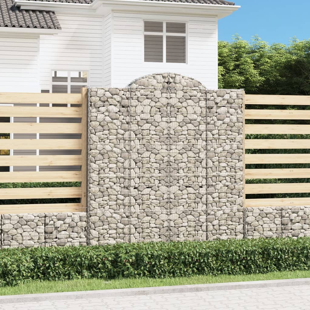 Lučne gabionske košare 2 kom 200x30x220/240cm pocinčano željezo