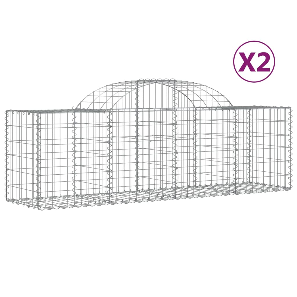 Lučne gabionske košare 2 kom 200x50x60/80 cm pocinčano željezo