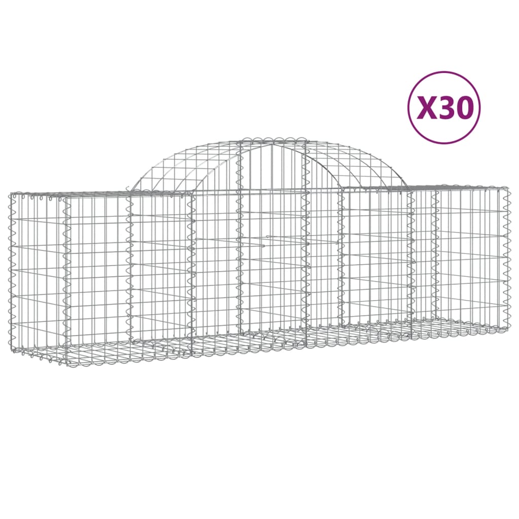 Lučne gabionske košare 30 kom 200x50x60/80 cm pocinčano željezo