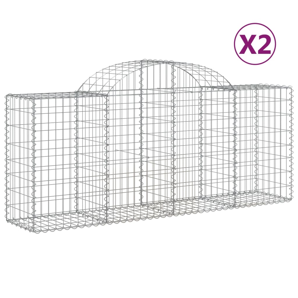 Lučne gabionske košare 2 kom 200x50x80/100 cm pocinčano željezo