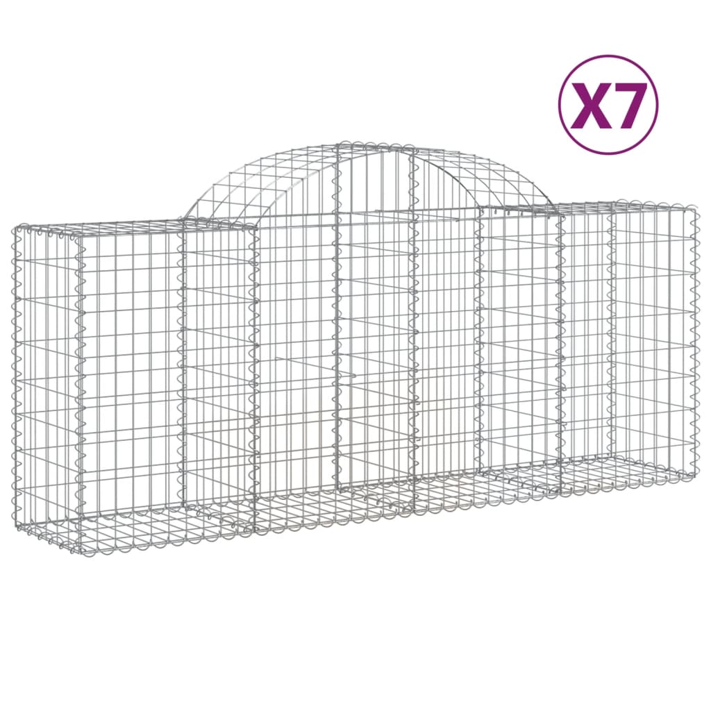 Lučne gabionske košare 7 kom 200x50x80/100 cm pocinčano željezo