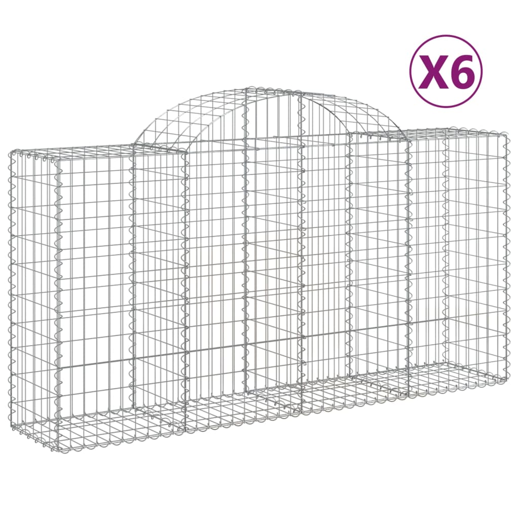 Lučne gabionske košare 6 kom 200x50x100/120cm pocinčano željezo