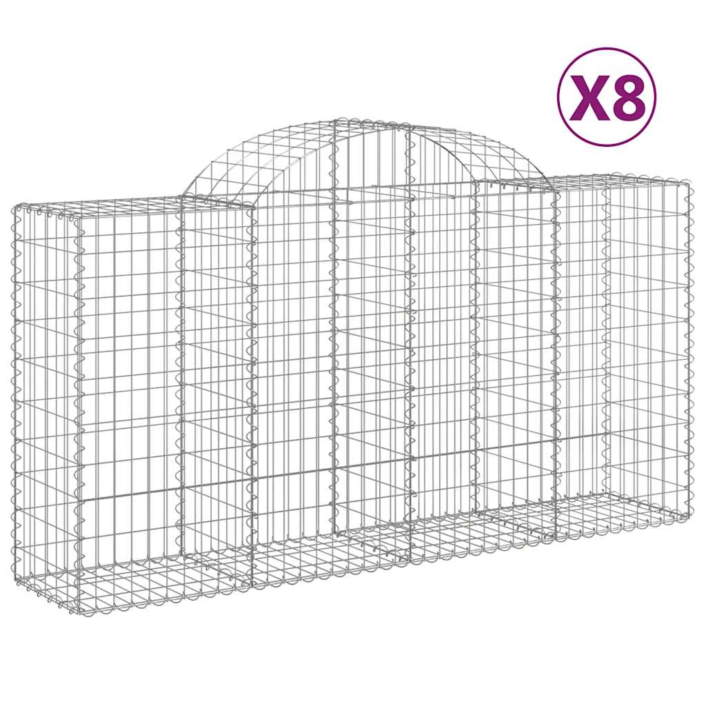 Lučne gabionske košare 8 kom 200x50x100/120cm pocinčano željezo
