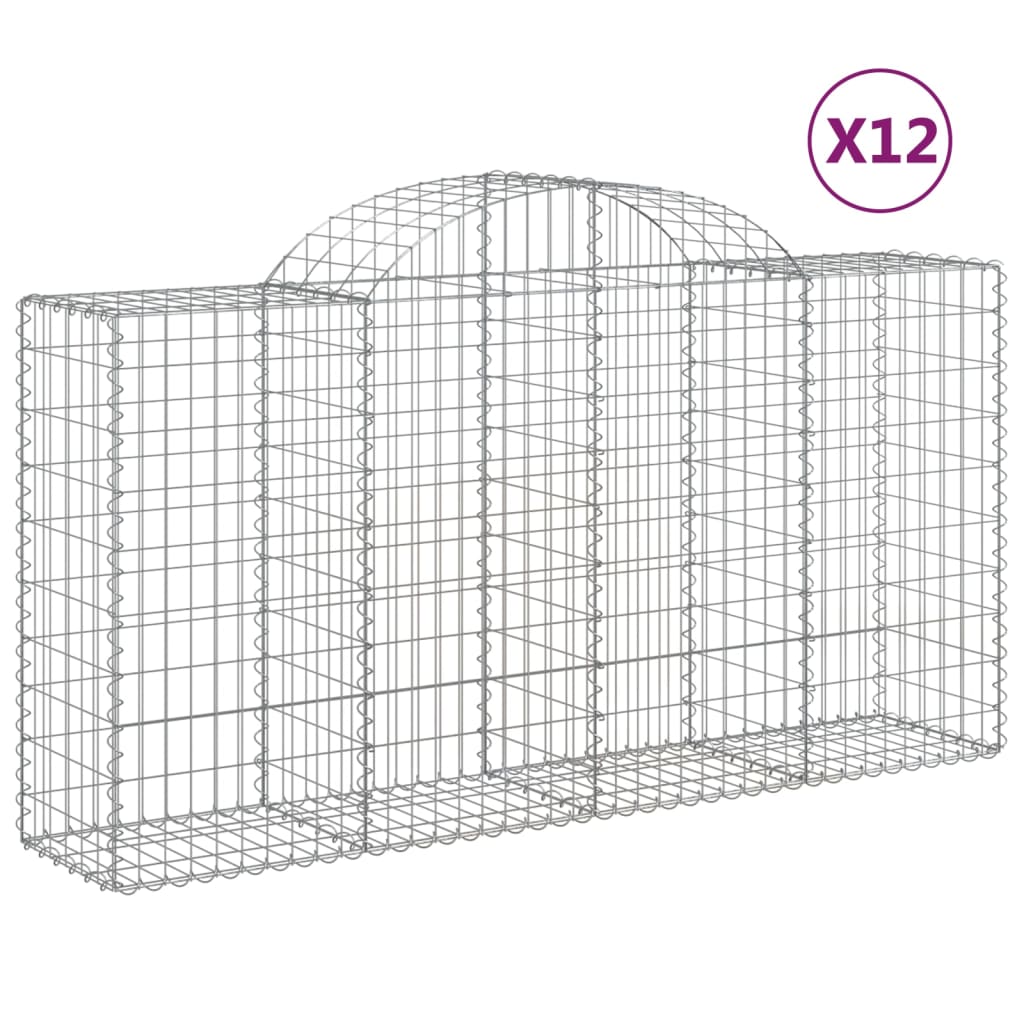 Lučne gabionske košare 12kom 200x50x100/120cm pocinčano željezo