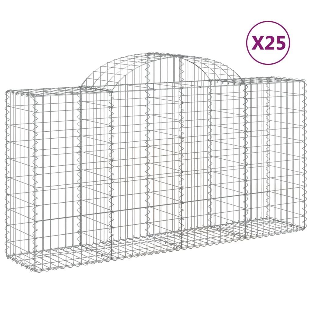 Lučne gabionske košare 25kom 200x50x100/120cm pocinčano željezo